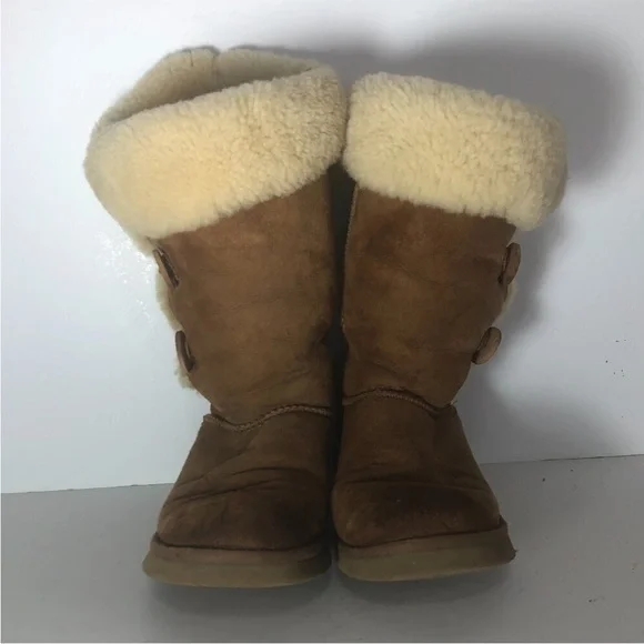 UGG Bailey Boot Women's Size 8 Chestnut Triplet II Sherpa Lined Tall Shoe 1873 - Picture 4 of 12